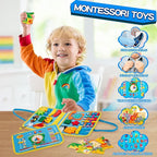 MORNOR Busy Board for Toddlers 1-4, Sensory Activity Board for Learning, Travel Toys, Montessori Toys for Fine Motor Skills, Gift for Boys & Girls (Blue)