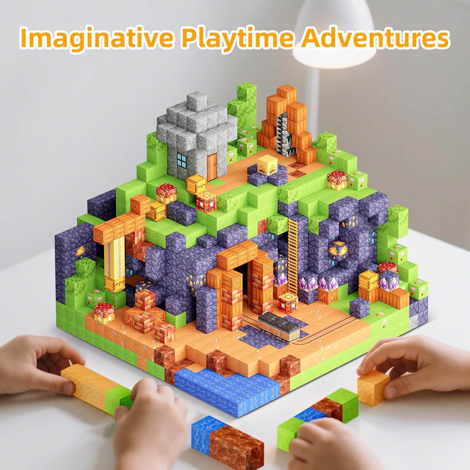 150PCS Magnetic Blocks, Build 3D Magnetic Building Blocks Set for Kids Ages 3+ Boys and Girls, Magnet Blocks STEM Sensory Educational Christmas Birthday Gifts Construction Toys