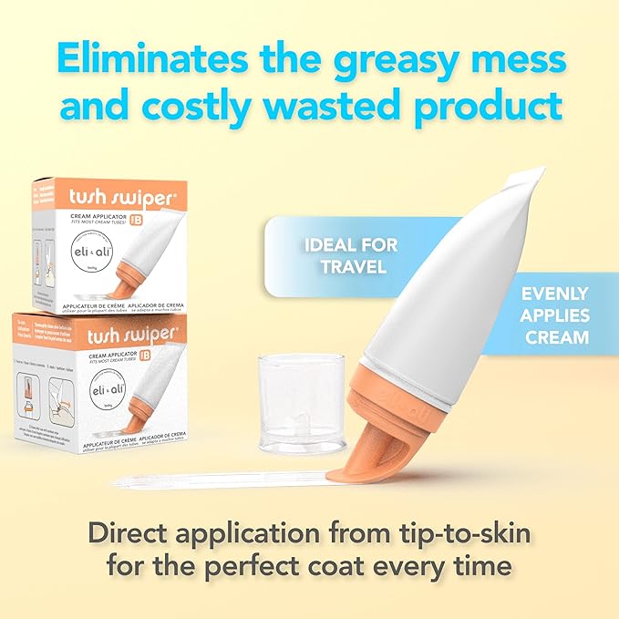 Eli & Ali Tush Swiper - Diaper Rash Cream & Butt Paste Applicator - Universal Fit for Most Diaper Creams | Mess-Free & Hygienic Alternative to Cream Spatula - Carry Less Baby Gear - Grey, 3 Pack