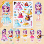 Magnetic Dress Up Dolls,Paper Dolls for Girls Ages 4-10,DIY Princess Magnetic Dress-Up Doll Pretend Play Set, Great for Girl Birthday (Joy)