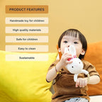 Bunny White Bunny rattles Toy for Young Children, Handmade Woolen Toy with Strict Quality Testing Process, Usable as House Decoration (White Bunny Rattles)