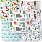 Premium 5-Pack Large Organic Cotton Burp Cloths – 3 Layers, Ultra Soft & Absorbent Burping Towel, Shoulder Towel & Hand Towel