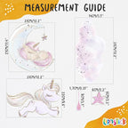 Unicorn Wall Decals by Lipastick - Vibrant Glitter Moon, Stars, Cloud Stickers for Girls Bedroom, Baby Nursery, Kids Room, Birthday Party Decor Art- Wall Stickers for Girls Room