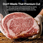 Sync Gold Wireless WiFi Meat Thermometer | 2 Slim Probes | 10x Stronger Signal Than Bluetooth | Reliable Readings Through Kamado Grill, BBQ, Oven, Smoker | Easy-to-Use Base