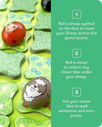 SimplyFun Clover Leap - Educational Vocabulary Game - Sentence Building for Kids, Develop Sentence Structure & Vocabulary Skills, Fun Learning Game for Families - 2-4 Players, Ages 5 & Up
