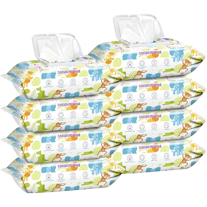 HAPPY BUM Baby Wipe Wet Wipes, Baby Wipes Unscented, 8 Packs, 640 Count