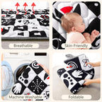 Baby Play Mats for Floor, 71”x59” Upgraded Thickness & Larger Super Soft Playmat for Babies and Toddlers, Foldable Washable, Upgrade Anti-Slip Crawling Mat for Playpen(High Contrast)