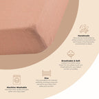 Crane Baby Fitted Sheet, Soft Cotton Fitted Sheet for Cribs and Nurseries, Beige Copper, 28”w x 52”h x 9”d