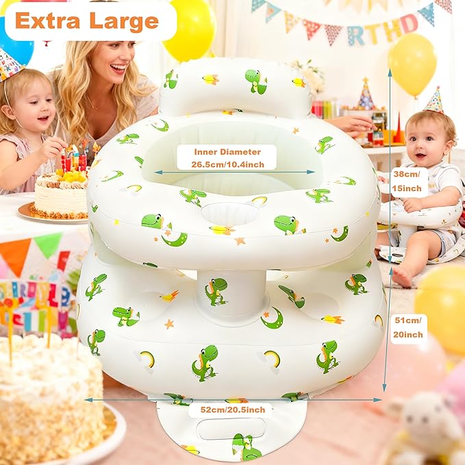 Thickened Inflatable Baby Seat, Sit Me Up Floor Seat for Babies 3-36 Months with Tray, Sitting Support Infant Chair, Built in Air Pump
