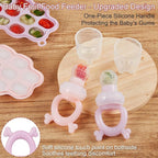 KingKam Baby Breastmilk Popsicle Molds & Baby Fruit Feeder (2 Pack), Baby Food Freezer Tray Storage Containers, Silicone Pacifier Feeder and Teether