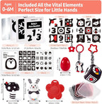 hahaland High Contrast Baby Toys for Newborn - Infant Baby Black and White Sensory Newborn Toys for Brain Development Montessori Tummy Time Toy for 0 3 6 Months