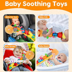 Baby Sensory Caterpillar Toys 0-3 Month Music Animal Stuffed Plush Toy for Infant 0-3-6-12 Month Tummy Time with Crinkle Rattle for Newborn 9-12 Month Texture Toy for Boy Girl Birthday Shower 1