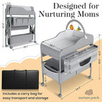 Portable Changing Table for Baby - Foldable Changing Table, Baby Diaper Changing Station with Baby Changing Station Toy Holder, Diaper Changing Table Bag - Portable Baby Changing Table with Wheels