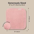 6-Pack Baby Washcloths - Soft Absorbent Viscose from Bamboo Wash Cloths for Babies, Kids, Toddlers, Infant, Newborn Bath Towels, Gentle on Sensitive Skin, 10x10 Reusable Face Towels (Rosy)