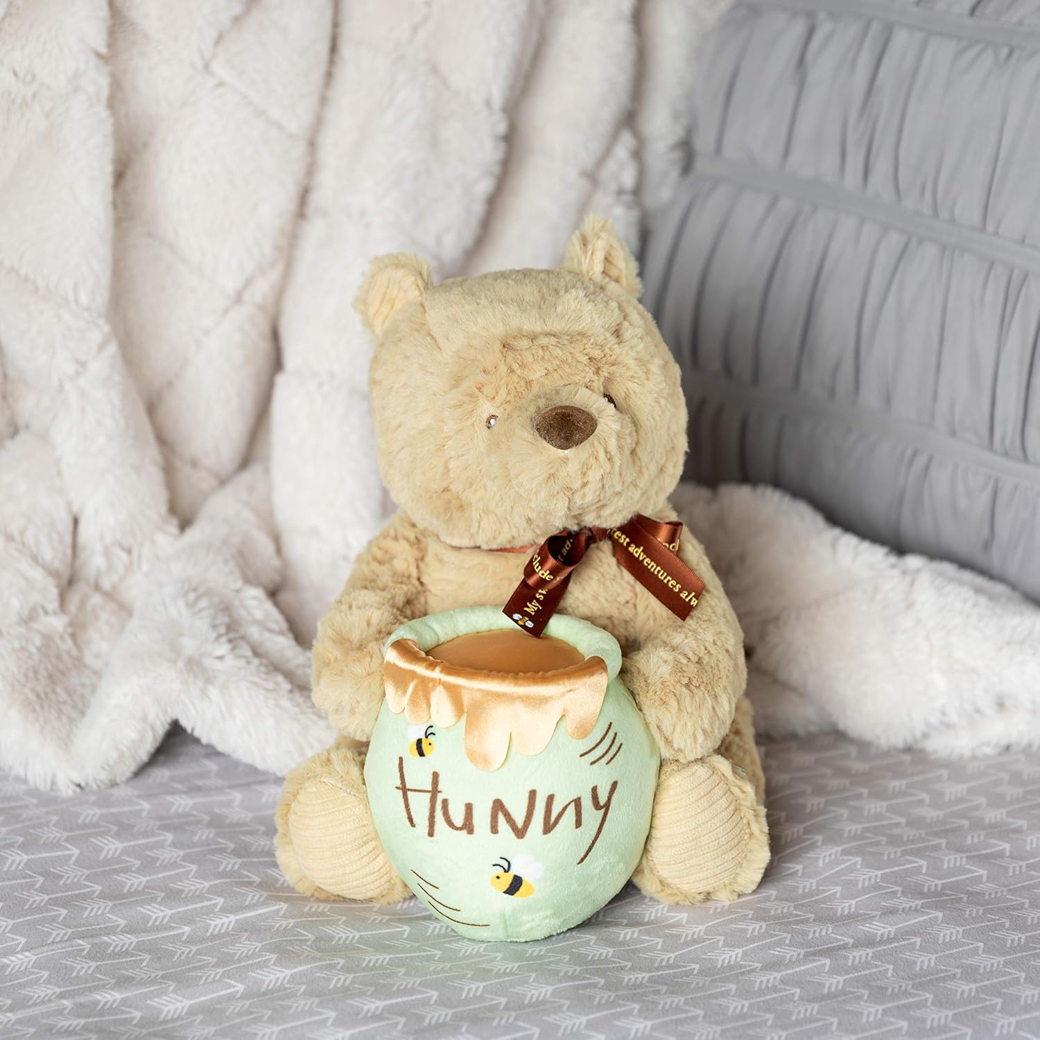 KIDS PREFERRED Disney Baby Classic Pooh Waggy - Musical Plush Stuffed Animal, 13 Inches , Brown