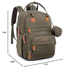 BabbleRoo Diaper Bag Backpack - Baby Essentials Travel Tote - Multi Function Waterproof Diaper Bag, Travel Essentials Baby Bag with Changing Pad, Stroller Straps & Pacifier Case - Unisex, Army Green