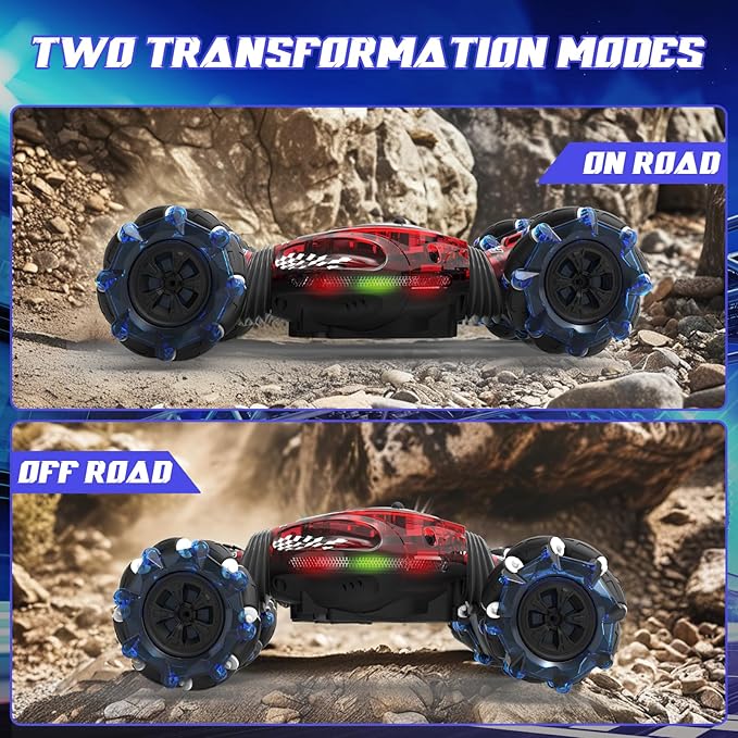 Remote Control Gesture Sensor Toy Cars Drift Twist Car 360° Rotate Off-Road Vehicle with Light Music for 6 7 8 9 10 11 12 Years Old Kids Birthday Xmas Gift