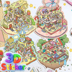 DIY 3D Sticker Scene，8 Sets Pack（600+） Large-Sized, Reusable Sticker Book, Cute Sets for Free Combination, Waterproof for Anywhere, Crafts Party Favors Birthday Gift