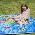 Baby Play Mat, 50x50 Playpen Mat with Super Soft Touch, Thick Activity Mat with Upgraded Anti-Slip Bottom, Machine Washable Crawling Mat for Floor & Picnic (Map)