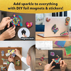 Skillmatics Foil Fun - Pretty Patterns, 18 DIY Magnets Mess-Free Art, Colorful Creative Party Activity, Craft Kits, 60+ Foam Stickers, Gifts for Kids, Teens, Adults, Families