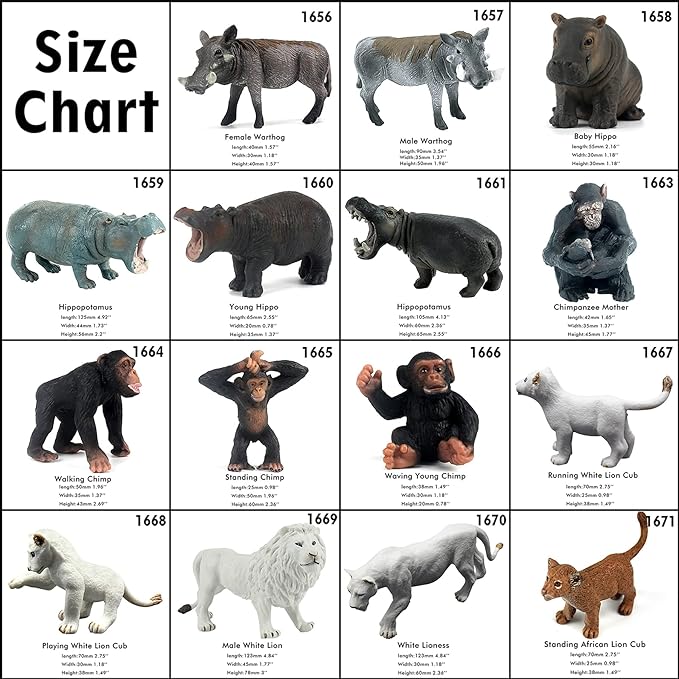 FUNSHOWCASE Jumbo African Jungle Animals Figures Toys, Large Realistic Plastic Safari Animals Playset