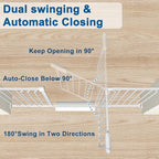 ALLAIBB Extra Wide Pressure Mounted Baby Gate Walk Through Child Kids Safety Toddler Tension White Long Large Pet Dog Gates with Extension for doorways Kitchen (52.76-62.2"/134-158cm, White)