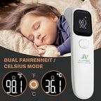 Amplim Forehead Thermometer | No-Touch, FDA-Cleared, Medical-Grade Infrared | 1-Second Read with Audible Fever Alert | Accurate Digital Infrared Thermometer for Adults, Kids, Baby