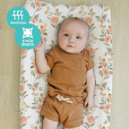 BROLEX Changing Pad Covers for Baby: Boy Girls Ultra Stretchy Soft 2 Pack, Rose Foliage