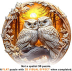 Wooden Puzzles for Adults - Couple Owl Wooden Jigsaw Puzzle - Unique Animal Shaped Wood Puzzles Adult - Creative Birthday Gift Family Game 100pcs