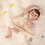 20-Inch Lifelike Reborn Baby Doll, Healing Mood Realistic Baby Doll with Cute Skirts, Poseable Smiling Full-Body Vinyl Baby Dolls for 3+ Ages, Collecting, Name Rosalie