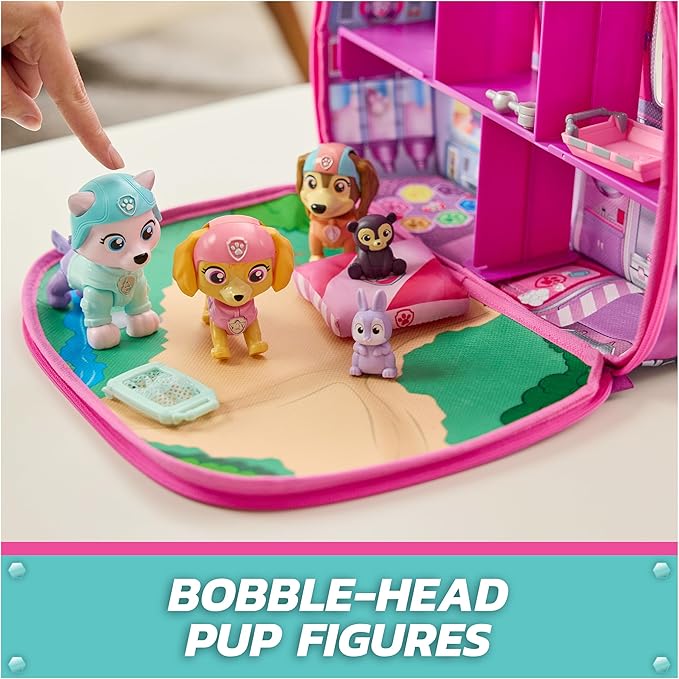 Paw Patrol Skye's World Pupcation Rescue Set with Skye, Everest & Liberty Bobble Head Toy Figures & RV Camper, Kids Toys for Boys & Girls Ages 3 & Up