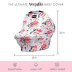 Milk Snob Original 5-in-1 Cover - Added Privacy for Breastfeeding, Baby Car Seat, Carrier, Stroller, High Chair, Shopping Cart, Lounger Canopy - Newborn Essentials, Nursing Top, French Floral