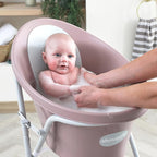 Shnuggle Newborn Baby Bath | Built in Support Bump and Soft Backrest | Suitable from Newborn | Bath Seat Support Includes Plug | Blossom Pink
