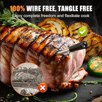 INSMART Wireless Smart Meat Thermometer,330FT Bluetooth Range,100% Waterproof,Precision Cooking Grilling,Multi Sensors,for BBQ,Oven,Grill,Kitchen,Smoker, Rotisserie Turkey Beef/iOS & Android App