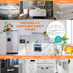 Baby Proofing Kit 67pcs All in One Includes Magnetic Cabinet Locks for Baby Proofing, Corner Bumper Protectors, Child Safety Strap Locks, Power Point Outlet Covers, Finger Pinch Guards & Bath Toys