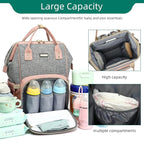 Diaper Bag Backpack, Diaper Bags for Baby Girls Boys, Baby Bags for Moms Dads, Nappy Changing Bag with Insulated Pockets,Multi-functional Waterproof Backpack with Stroller straps-Pink