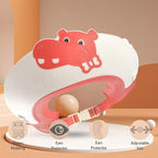 Baby Shower Cap Shield, Shower Cap for Kids, Visor Hat for Eye and Ear Protection for 0-9 Years Old Children,Cute Dinosaur/Crocodile/Hippo shape Makes the Baby Bath More Fun (Hippo, Red)