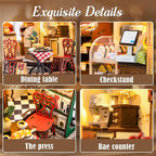 CUTEBEE DIY Dollhouse Miniature Kit, DIY Wooden Dollhouse Kit Miniature House Kit Tiny House Kit, Creative Room Idea (Julia Bakery)