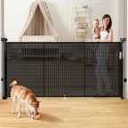 Retractable Baby Gates for Stairs, 78" Extra Wide Retractable Dog Gate with Support Rods for The House, 42" Extra Tall Baby Safety Gates Pet Gate for Doorways, Hallways, Indoor, Outdoor