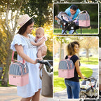 Breastmilk Cooler Bag with Ice Pack Fits 6 Baby Bottles up to 9 Ounce, Breast Milk Pump Cooler Bag with Shoulder Strap for Nursing Mom Daycare, Work, Travel- Straps