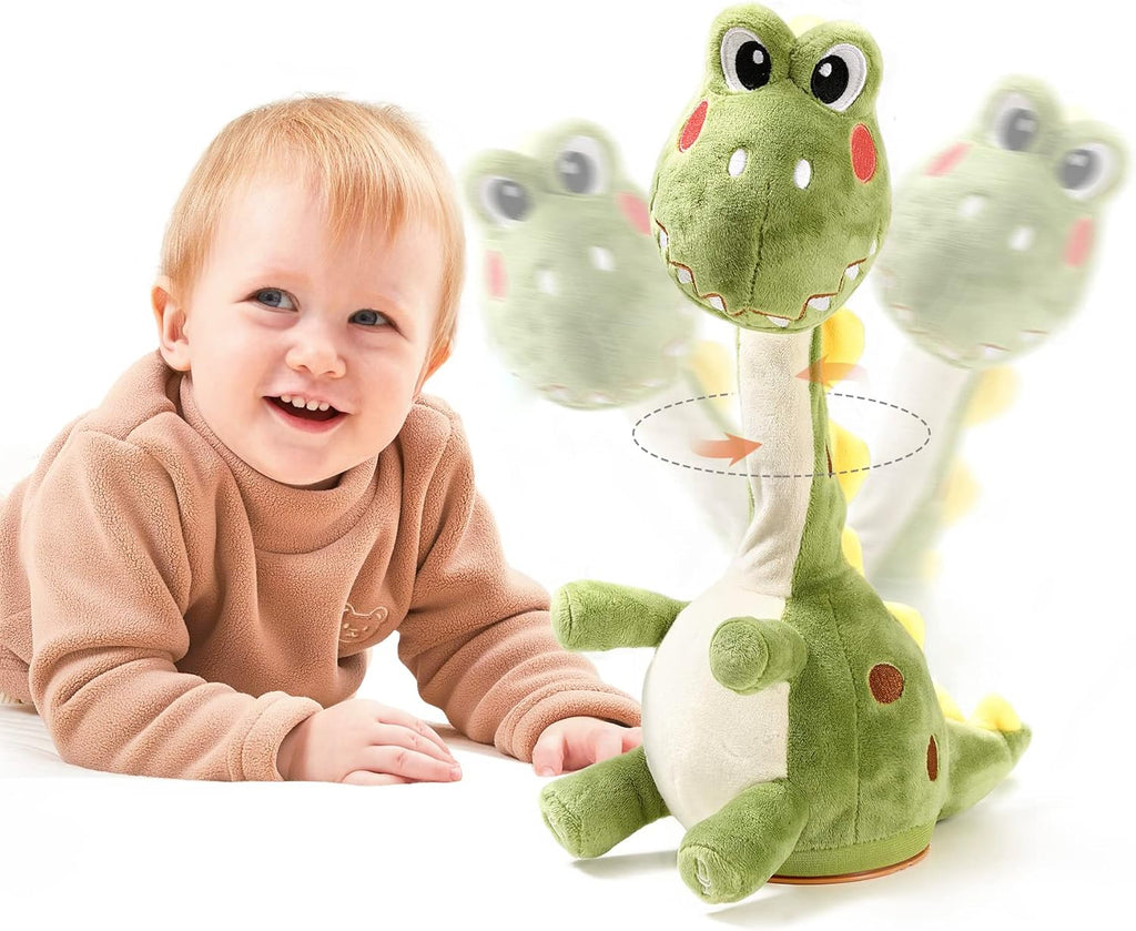 TUMAMA Dinosaur Dancing Interactive Baby Toy, Mimicking Twisted Electronic Soft Plush Toy with Talking Recording Repeat Talking, Talking Dinosaur Toys for Kids Over 3 Years Old