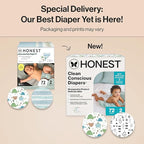 The Honest Company Clean Conscious Diapers for Delicate Skin | Up to 100% Leakproof | Hypoallergenic, Fragrance Free | Gender Neutral | Club Box, Size 2 (12-18 lbs), 72 Count (Prints May Vary)