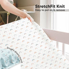 KeaBabies 2-Pack Baby Crib Sheets for Boys, Girls - 52x28 Viscose Derived from Bamboo Toddler Bed Sheets Neutral, Fitted Crib Mattress Cover for Standard Baby Bedding, Soft & Cozy (Jolly Rainbow)