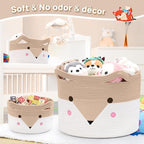 Large Baby Basket Toy Storage 3 Pack, (20"x13.8") Woven Baby Laundry Basket, Stuffed Animal Storage.