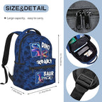 Dinosaur Backpack for Kids Boys Girls, ROAR! DINO SAUR ATTACK! Cartoon Dinosaur Pattern School Bag, Lightweight Ergonomic Durable Bookbag for Age 5-12, Ideal for School Outdoor Travel Daypack
