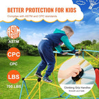 VEVOR Climbing Dome, 8FT Geometric Dome Climber with Slide, Jungle Gym Supports 600LBS and Easy Assembly for Kids 3 to 9 Years Old, with Climbing Grip, Outdoor and Indoor Play Equipment for Kids