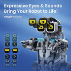 Sillbird Building Robot Dinosaur Kit with Remote Control Christmas Stem Gifts for Boys Age 8-12, Build Coding Robotic Toys for Kids Birthday, 5 in 1 Buildable Set with 646 Pieces