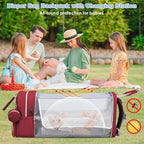 Diaper Bag Backpack, Large Diaper Bag with Changing Station, Baby Bag, New Mom Gifts, Lightweight Waterproof Unisex Diaper Bag with Insulated Pockets and USB Charging Port, Red