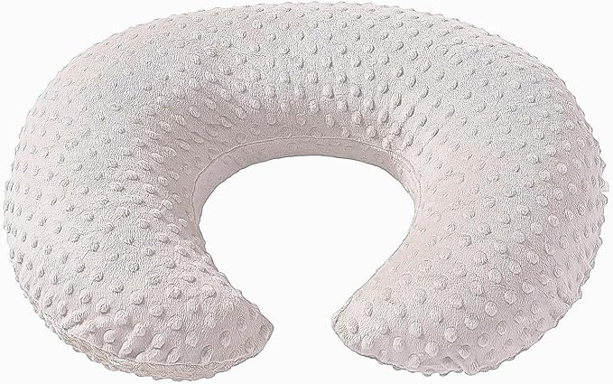 Nursing Pillow and Positioner Breastfeeding and Bottle Feeding, Propping Baby, Tummy Time, Sitting Support for Baby Boy Baby Girl, with Removable Dots Cover (Sand, 22 X 17.7 X 5.9 Inch)