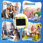 Slider Puzzle Games & LCD Writing Tablet for Kids 2 in 1,Drawing Pad with 500+Challenges Travel Games for Kids Age 4-8,Brain Teaser Puzzle Games Kids Drawing Tablet Toys for Boys Girls